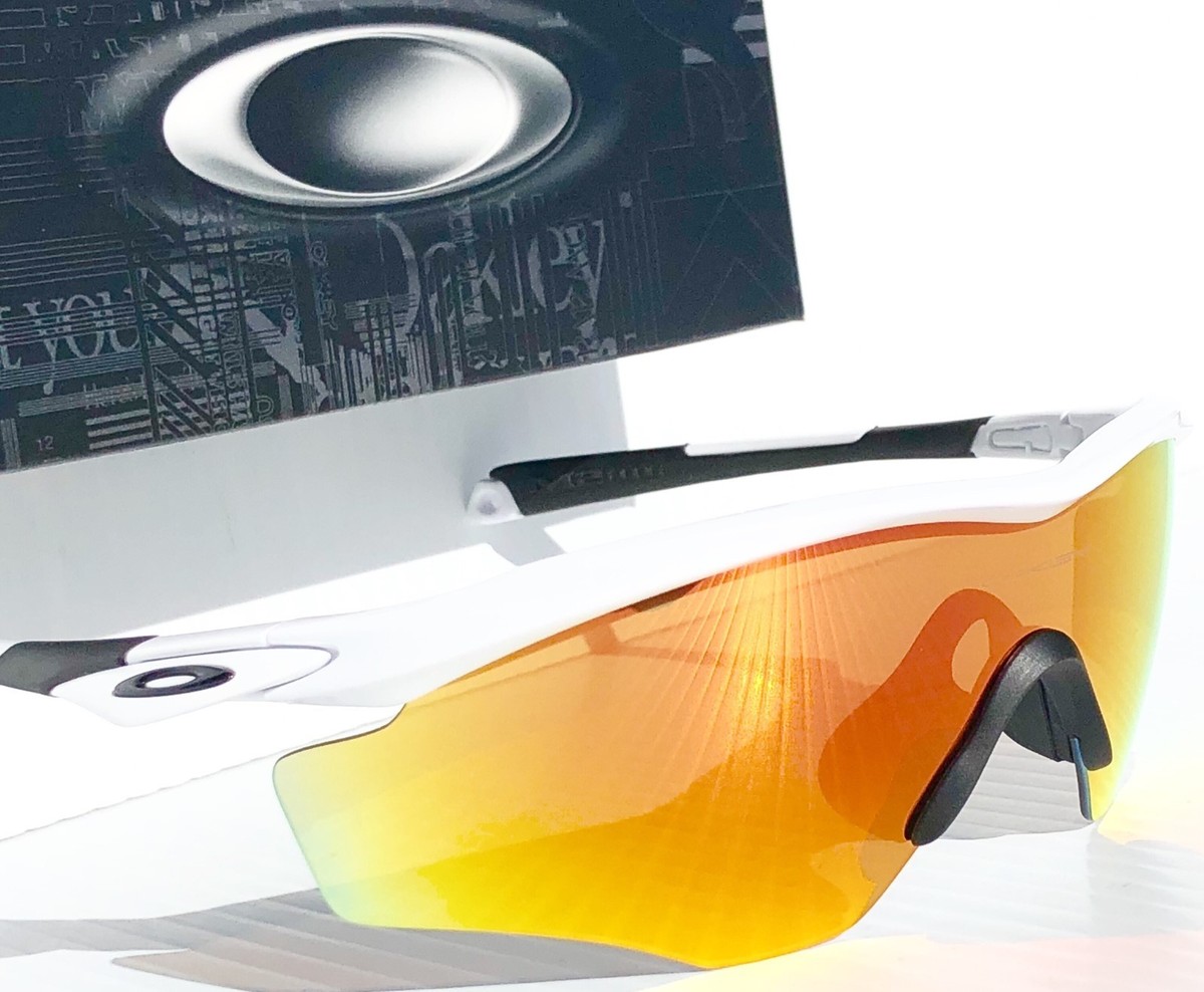 OAKLEY M2 Shiny White w FIRE Iridium Lens Sunglass 9343-05 with