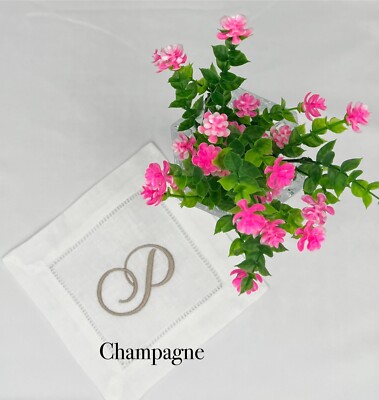 6 for $21.95 / 12 for $38.95 Personalized, Monogrammed, White, Cocktail Napkins.