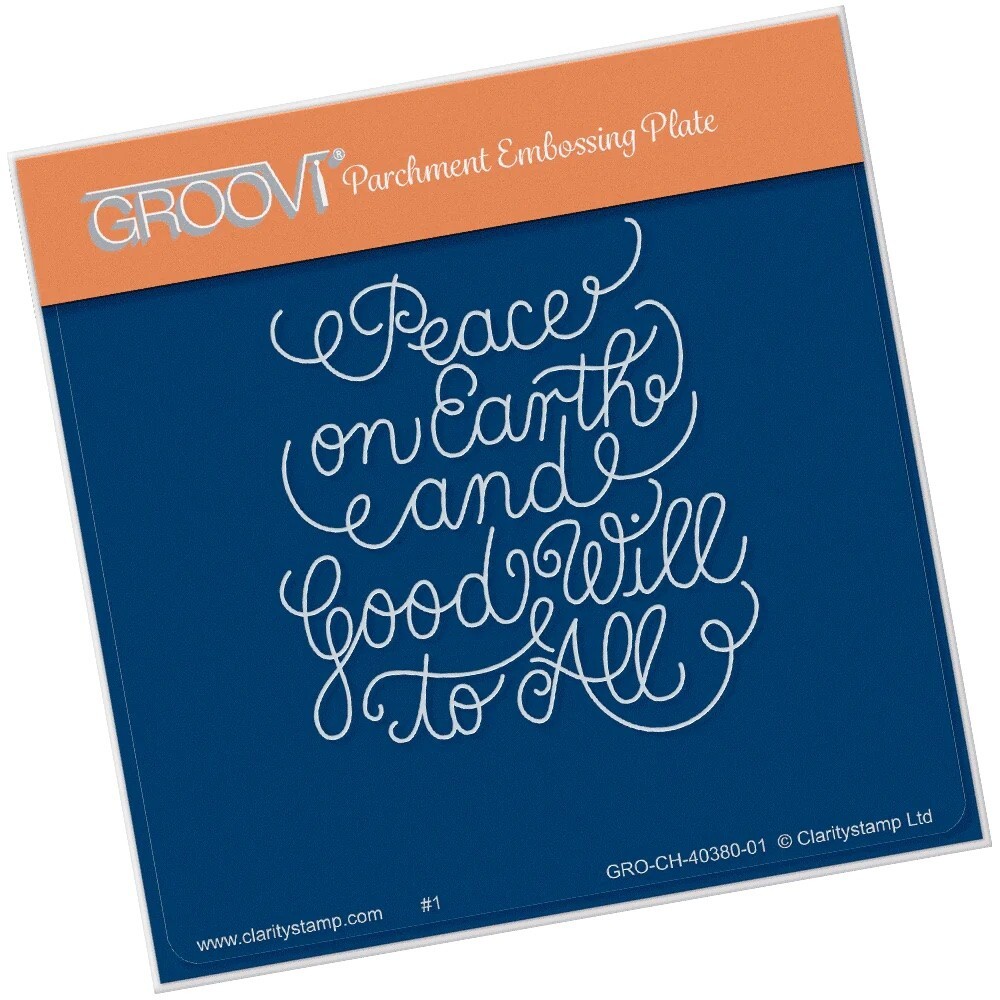 Clarity Stamps Groovi Parchment Embossing - Peace On Earth A6 Square