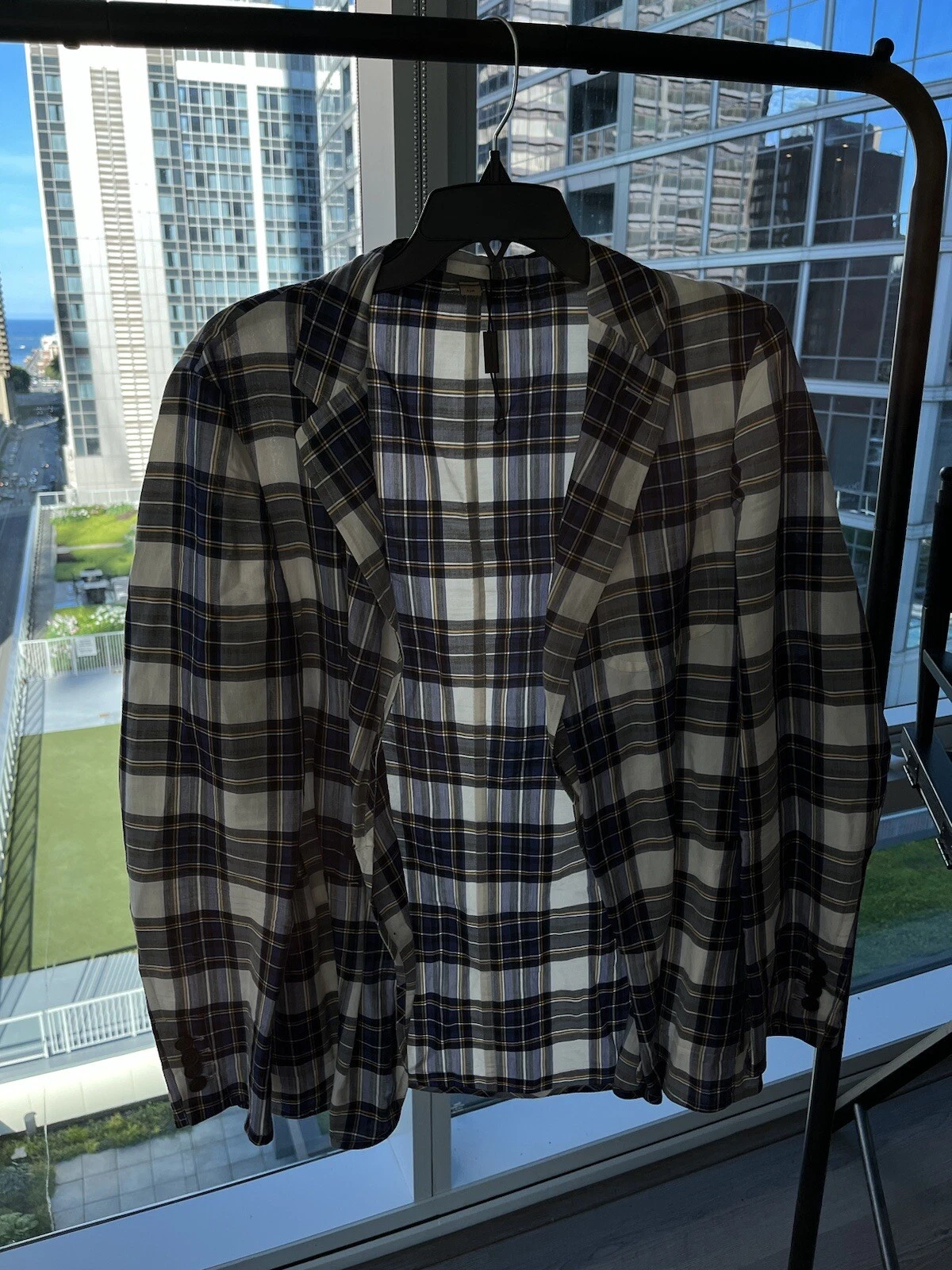 Giacca blazer su misura Burberry Soho Fit Check Ramie cotone 406866 52R