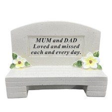 Special Mum and Dad Graveside Memorial Bench Grave Plaque Ornament Decoration