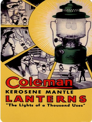 #ad Coleman Lanterns 9quot; x 12quot; Metal Sign $14.99