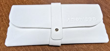Andwood designers case soft white, sleek, and slim eyewear pouch stud closure