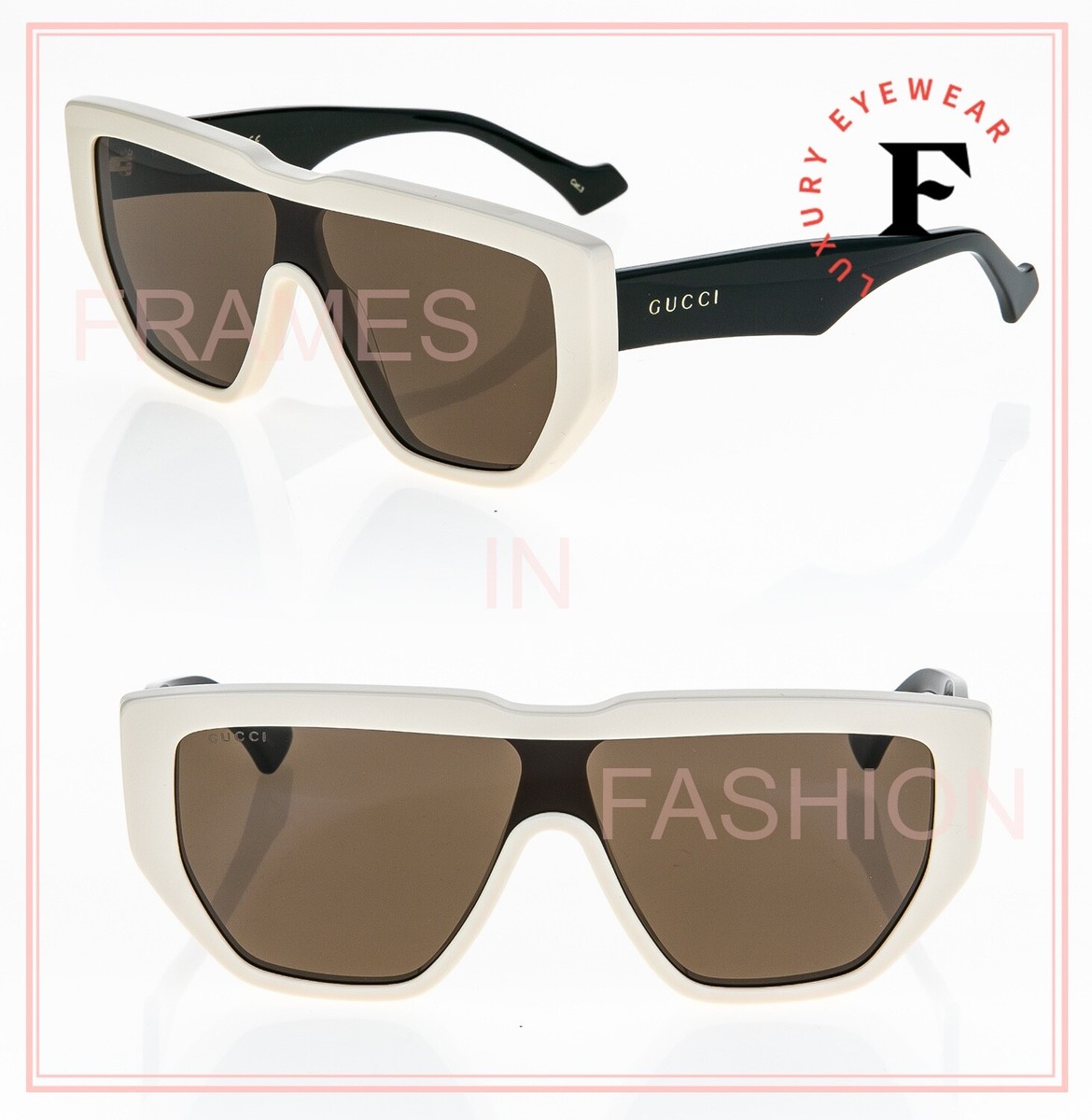 gucci white and black sunglasses
