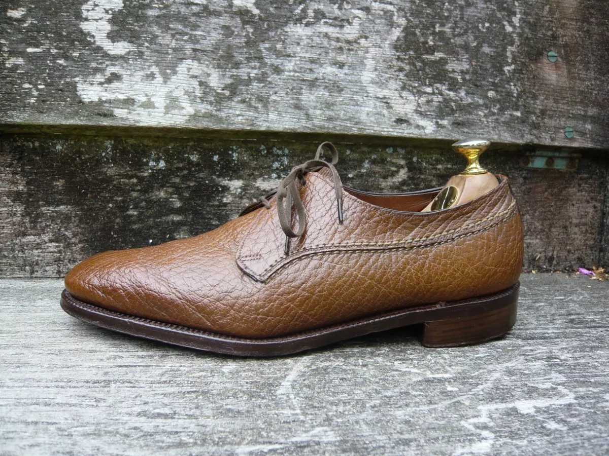 CROCKETT JONES DERBY SHOES VINTAGE BROWN TAN LEATHER UK7 MENS WINDSOR
