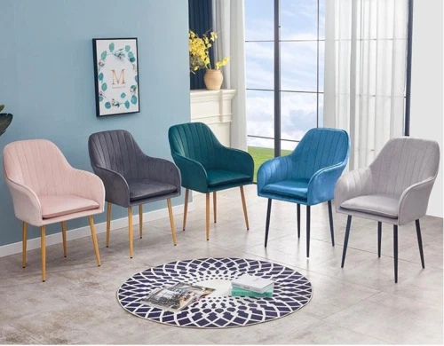 1 2 Velvet Padded Upholstered Armchair for Dining Living Room Office Chair T05
