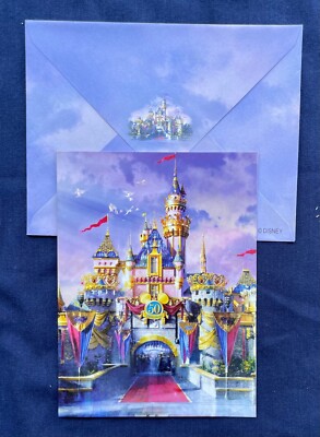 DISNEYLAND 50th Anniversary 2005 NOTECARD Sleeping Beauty's CASTLE