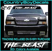THE BEAST 42" Windshield VINYL DECAL Sticker DIESEL Truck JDM Car Turbo Boost GT
