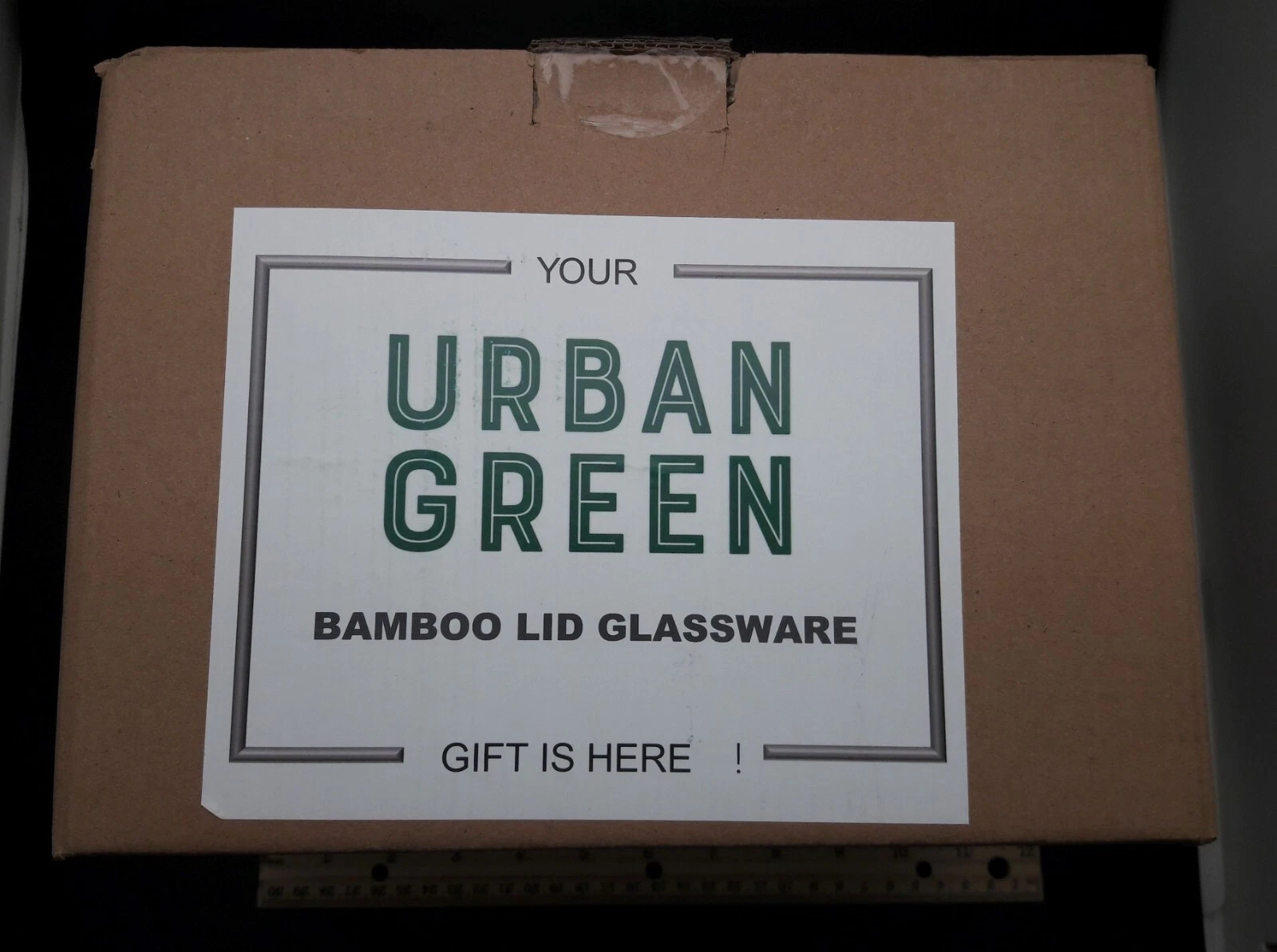 NEW, Set of 2 URBAN GREEN Glass Storage Jars w/ Bamboo Lids (48oz)