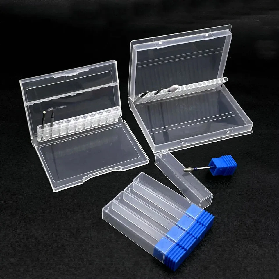 10/20/30 Slots Clear Storage Box for Nail Drill Bit Files Nail Accessorie Tools - Image 4 of 4