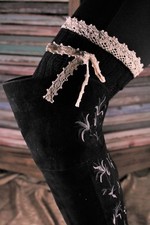 Bow Accent Boot Toppers Leg Warmers with Lace Trim and Bows Assorted Colors