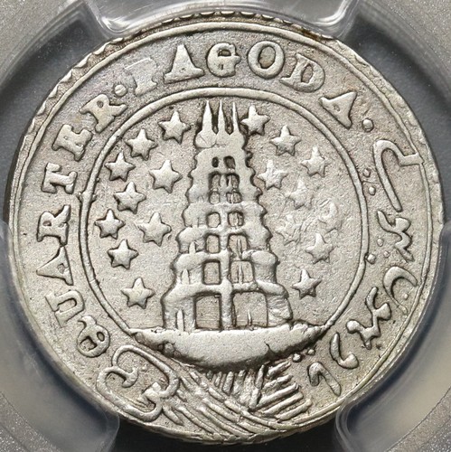 1808 PCGS VF 30 Madras 1/4 Pagoda British Vishnu Silver Coin (21052001C)