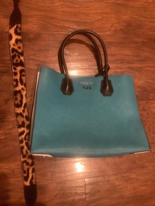 teal leather purses