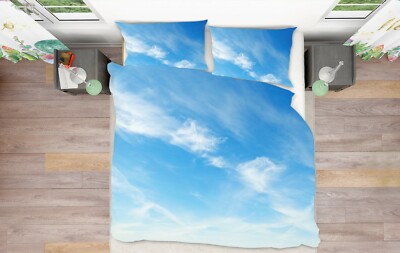 3D White Cloud ZHUA831 Bed Pillowcases Quilt Duvet Cover Set Queen King Zoe