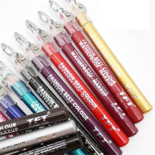 Pencil with Sharpener Eye Shadow&Liner Pen Highlighter Pigment Matte Waterproof - Picture 9 of 18