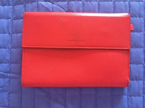 TRUSSARDI PORTAFOGLI VERA PELLE ROSSO DONNA Morbido USATO | eBay