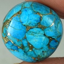 Natural Sky Blue Copper Turquoise Round Cabochon Gemstones 09.00Cts 14x 14x 06mm