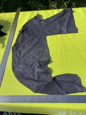 Retro Sample Piece COWHIDE GENUINE LEATHER NAVY Blue SUEDE MATERIAL CLOTH (139)