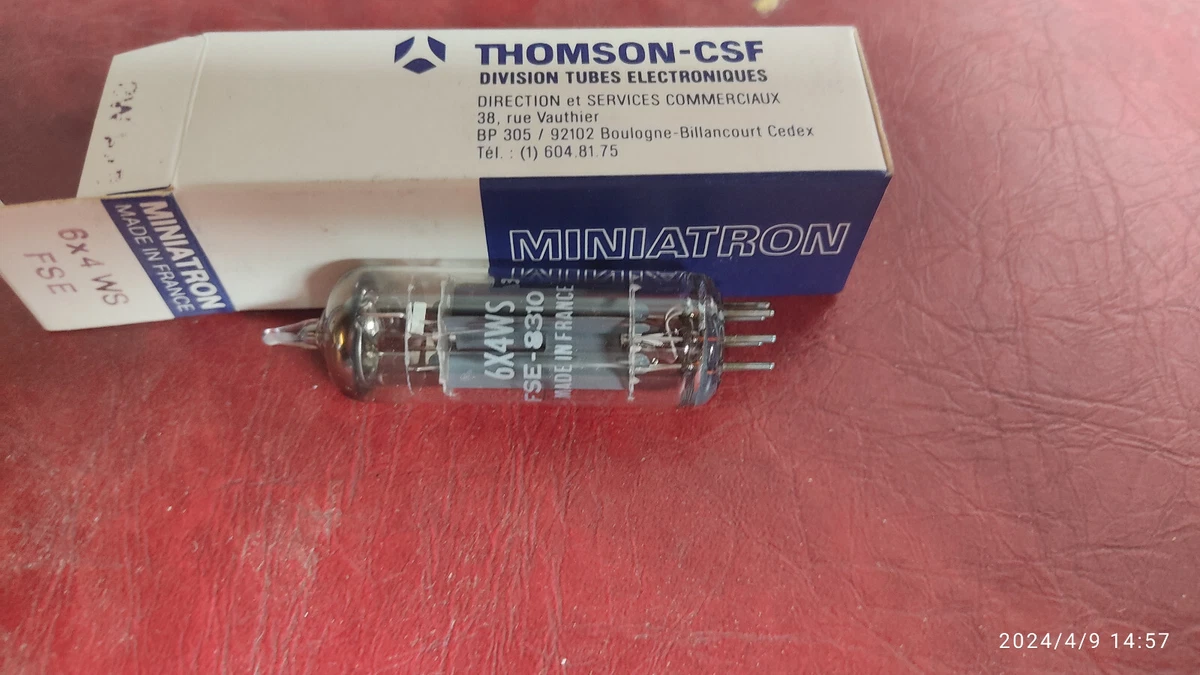 Tube électronique NOS 6X4 / 6BX4 Miniwatt EDISWAN - Neuf Dans Sa Boîte (NIB) - Fabriqué En France