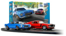 Scalextric American Street Dual -Mustang VS Camaro 1:32 Slot Car Race Set C1429T