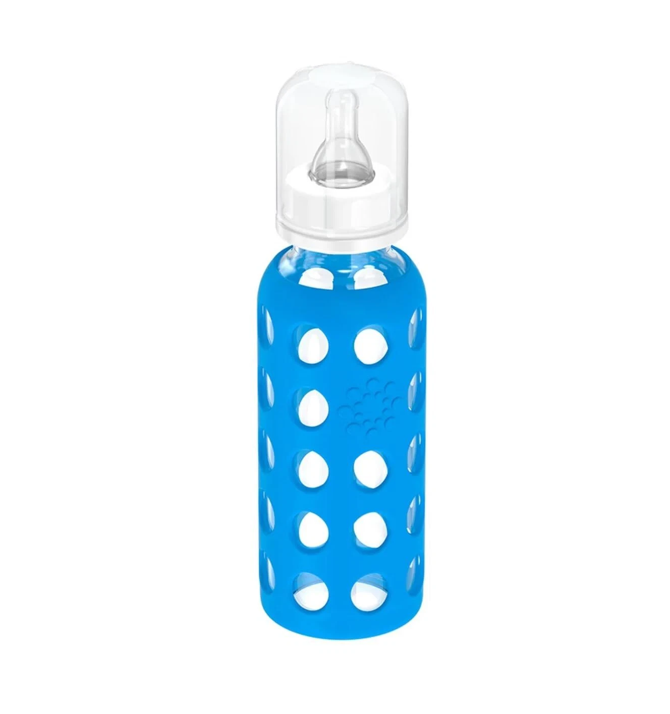 LifeFactory 9oz Cobalt Blue Glass Baby Bottle with Silicone Sleeve and Nipple