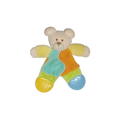 Nuk Bär Teddy Teddybär blau orange & gelb Schmusetuch Schnuffeltuch Kuscheltuch