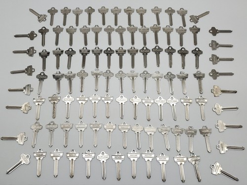 Large Key Lot Uncut Blanks Schlage Silver Tone Wafer Keys Jewelry & Art 100 Pcs