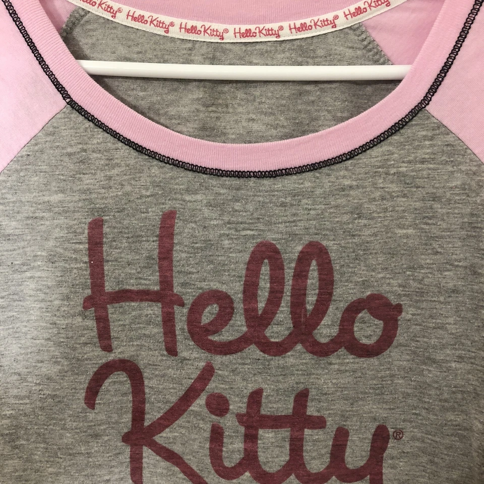 Hello Kitty Kids Youth 3/4 Sleeves Pink Gray Sleepwear - Image 2 of 4