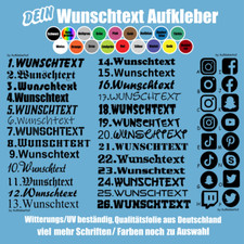 20cm Wunschtext personalisiert Aufkleber Auto Logo Name Schriftzüge Sticker Rad