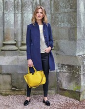 Boden Blue Marie Military Coat T0044 Wool Blend Size Uk 18 Brand New Rrp £230