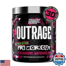Outrage Ultra HIGH STIM Pre-Workout Powder for Men | 400mg Caffeine, L-Citrul