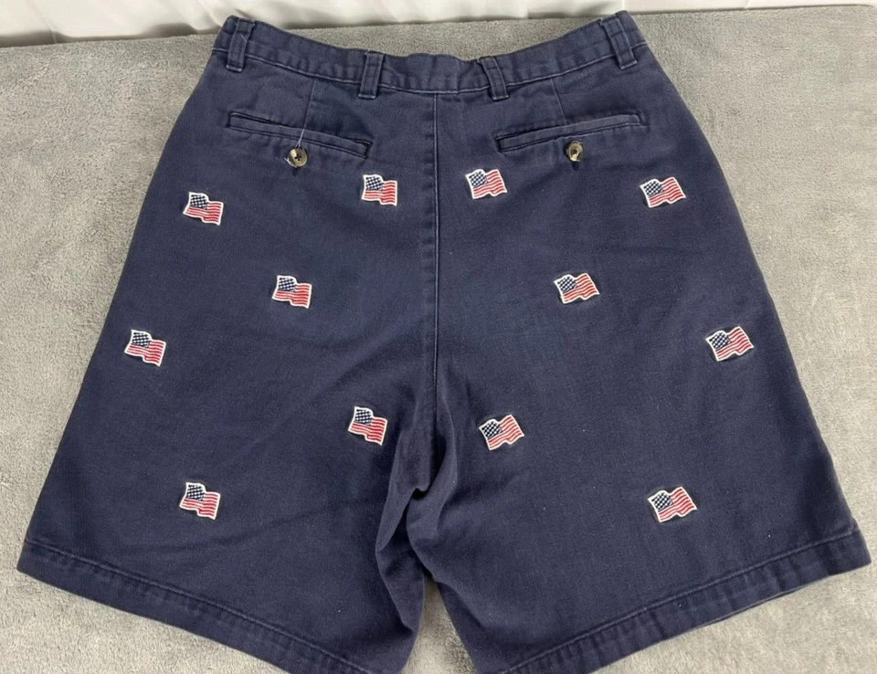Pantalones Cortos Barry Bricken Para Hombre Talla 34 Bandera Americana Azul Bordado EE. UU. Foto 2 de 4