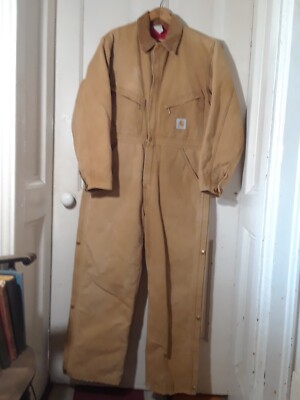 Vintage Carhartt Coveralls Red Quilted insulated lining RN 14806