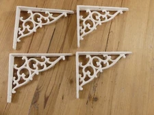4 Antique Style Shelf Brace Wall Bracket Cast Iron Brackets *READ NEED REPAINTED
