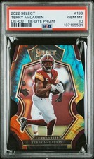 2022 PANINI SELECT 198 TERRY McLAURIN DIE-CUT TIE-DYE PRIZM /25 PSA 10 COMMANDER