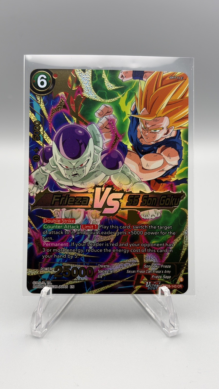 Frieza VS SS Son Goku BT28-143 Dragon Ball Super Prismatic Clash trading card — raw and PSA graded price guide