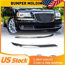 2pcs Chromium For 2011-2014 Chrysler 300 Front Bumper Chrome Molding Trim Set