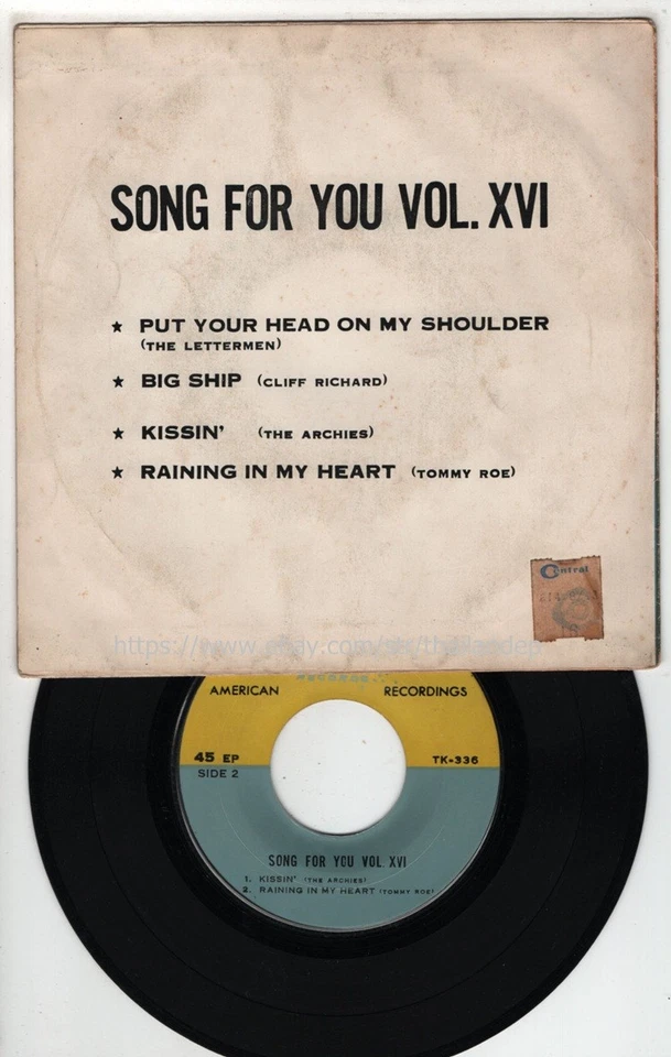 THE LETTERMEN /CLIFF RICHARD /THE ARCHIES /TOMMY ROE THAI EP  THAILAND 45RPM - Image 3 of 3