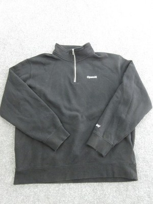 Open AI Sweatshirt Mens Medium Black 1/4 Zip OpenAI Deploy