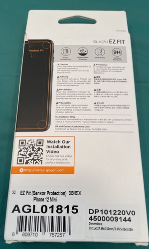 SPIGEN EZFIT Clear Glass Pack Of 2 IPHONE 12 MINI Screen Protection AGL01811 NEW - Picture 2 of 4