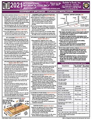 2021 International Mechanical Code (IMC) Quick-Card