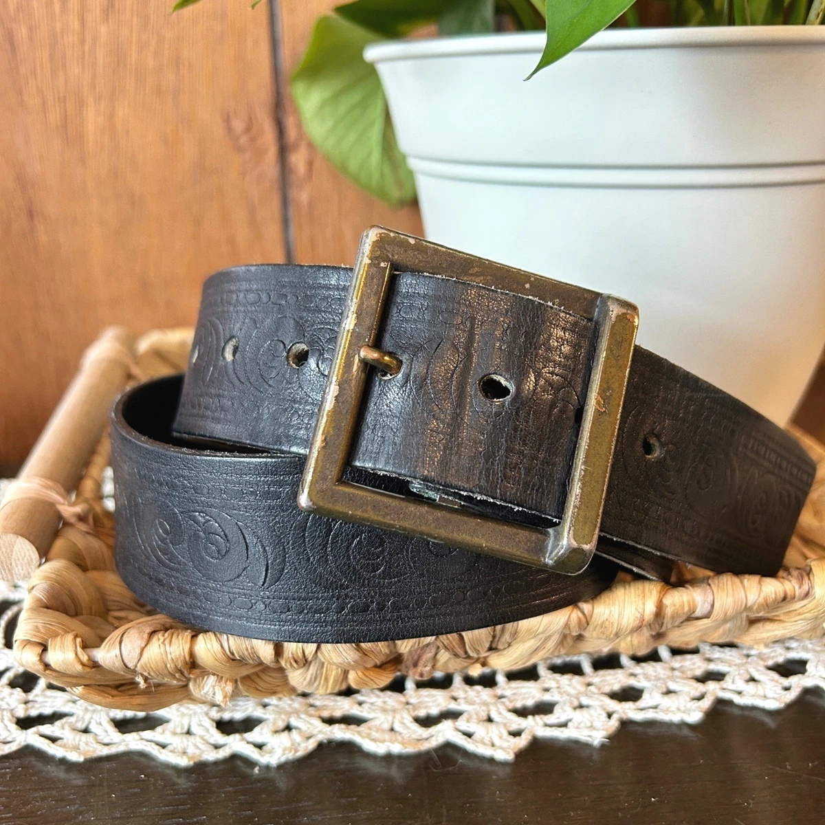 Black Leather Casual Vintage Belts for sale | eBay