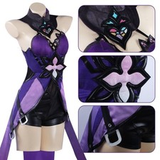 Honkai Star Rail Black Swan Cosplay Costume Wig Purple Dress Uniform Full Set