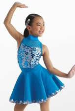 Dance Costume Weissman 15453 Intermediate Child Turquoise Embroidery Jazz Tap
