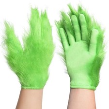 Green Monster Furry Gloves for Christmas Halloween Cosplay Costume