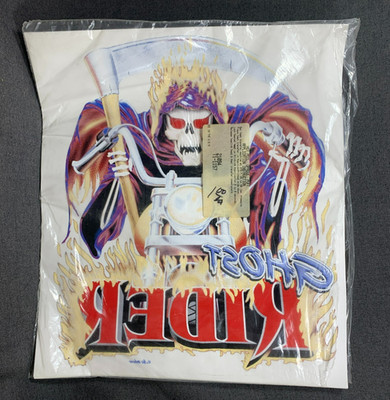 11 Vintage Ghost Rider Hot Peel Transfers NOS Motorcycle Scythe Comic Iron On