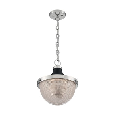 Faro 1-Light Large Pendant Fixture - Polished Nickel Finish Polished Nickel / Bl