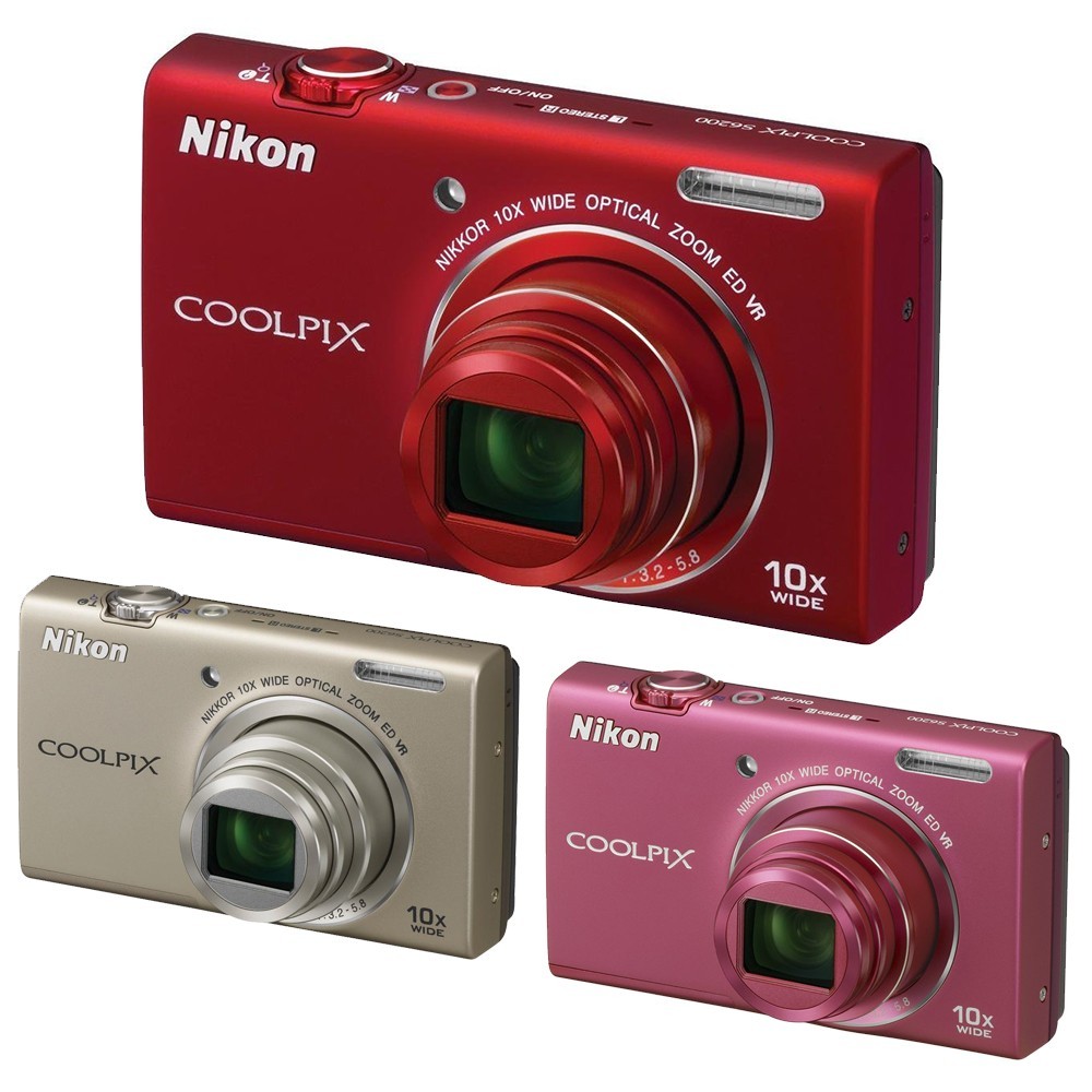 Nikon COOLPIX S6200 16.0MP Digital Camera 10 x Zoom w/SD Card