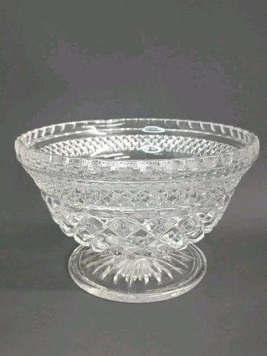 Anchor Hocking USA 60s Wexford Glass Pedestal Serving Compote Bowl, 6.75”x 4.25”