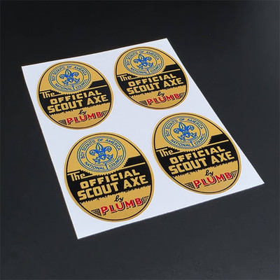 Reproduction DECALS for Official Scout Axe by Plumb, Vinyl STICKERs